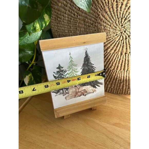 Christmas Tree Shops deer trees painting on easel - Picture 5 of 10